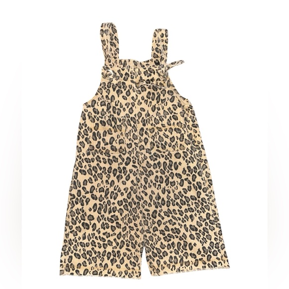 Other - Kids Leopard Print Capri Overalls